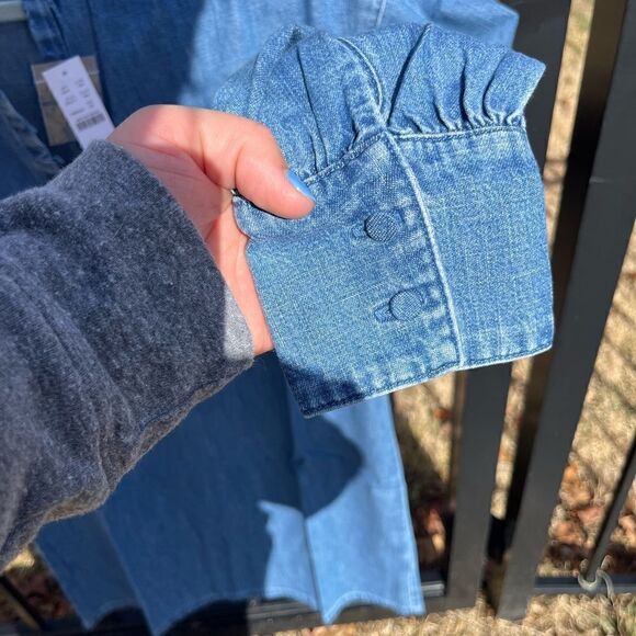 J Crew Indigo Button Up Denim Shift Dress NWT - Picture 6 of 9